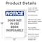 Signmission Door Not In Use Door Inoperable, 12 in W x Rectangle, Aluminum OS-2PACK-NS-A-1218-V-11514 - alternate 2